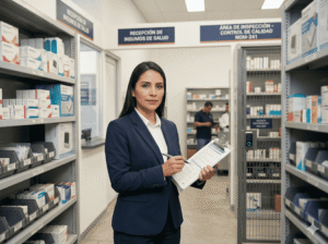 Equipo de consultoría regulatoria AR México analizando estrategia de registro sanitario y licencias ante COFEPRIS para farmacia hospitalaria